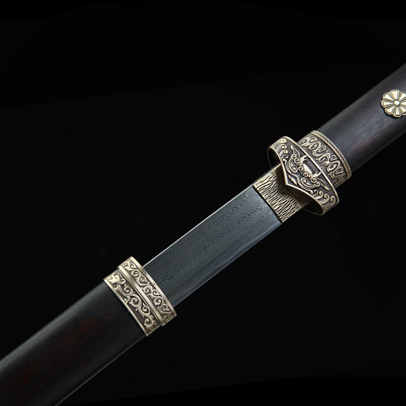 Tang Hengdao Pattern Steel Sword Long Ring Head Sword - Image 2