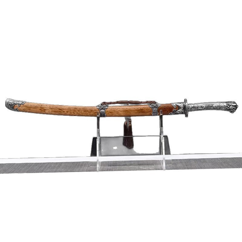 Pattern Steel "Kangxi Dragon Tiger" Short Sword - Image 5