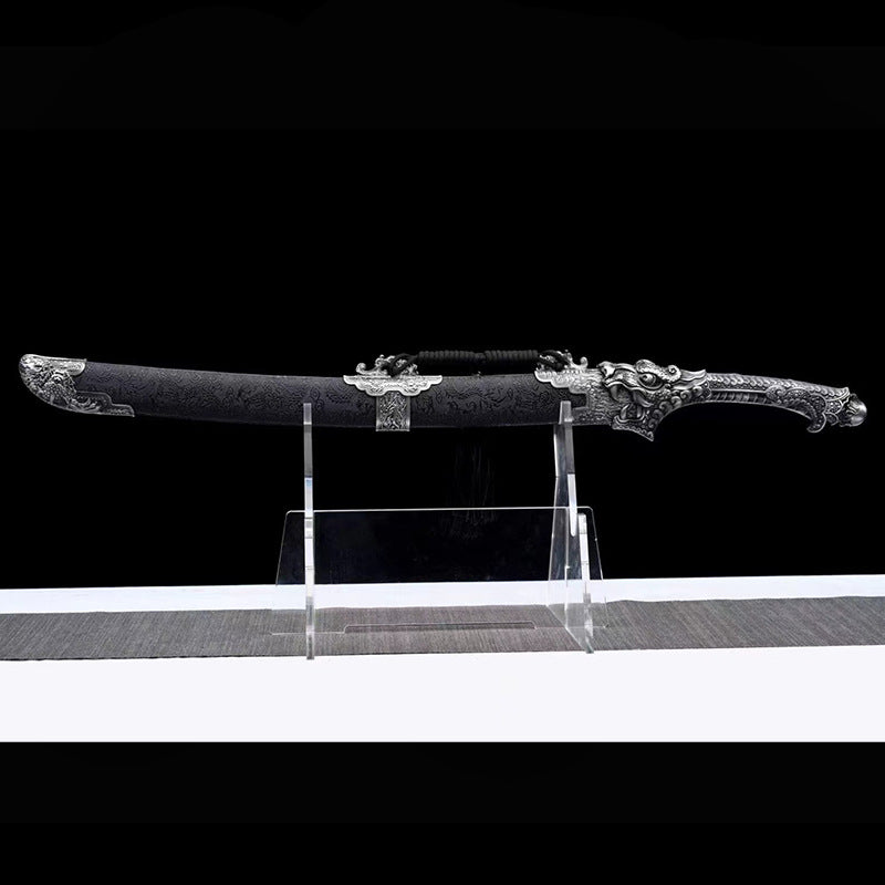 Ox Tail Knife - Manganese Steel Martial Arts Training Sword, Outdoor Practice Weapon (Blue) - Image 4