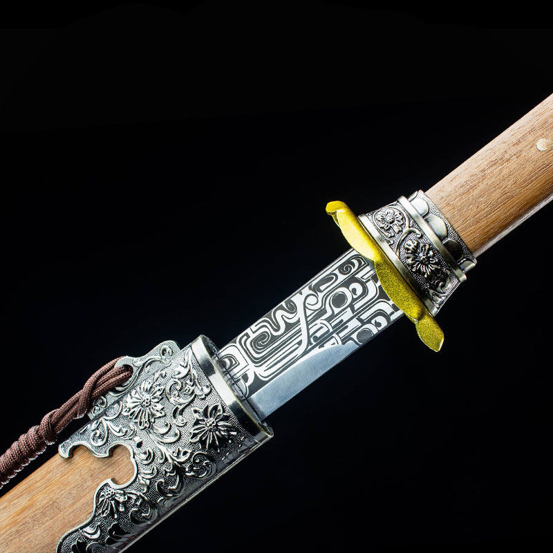 Peony Tang Hengdao Sword: Embroidered Manganese Steel Martial Arts Long Sword - Image 2