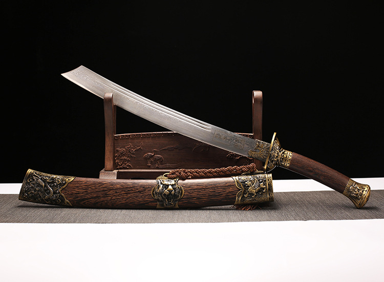 Dragon and Tiger Sword Pattern Steel – detail image