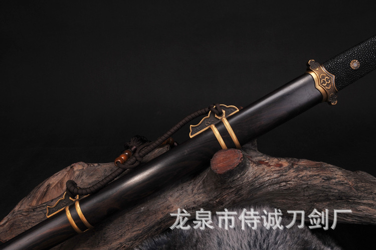 Chinese Sword, Pattern Steel Blade, Fish Skin Tang, Han Sword – feature detail