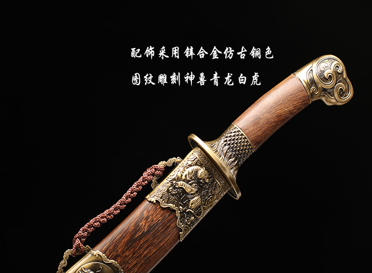 Manganese Steel Ring-Blade Embroidered Spring Knife – more detail